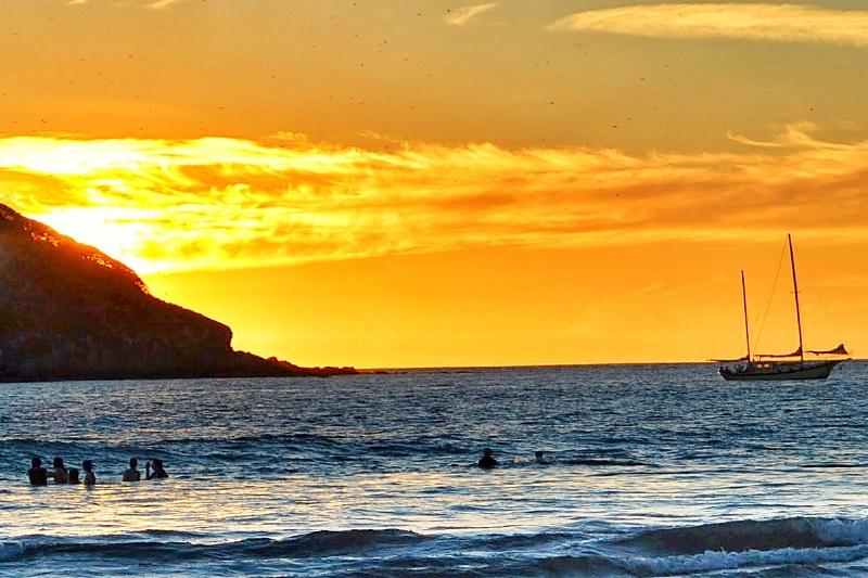 Mazatlan Sunset Behind Island Photo